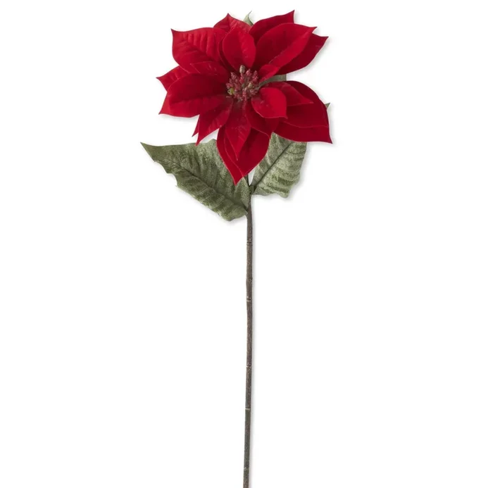 29″ Red Poinsettia Stem