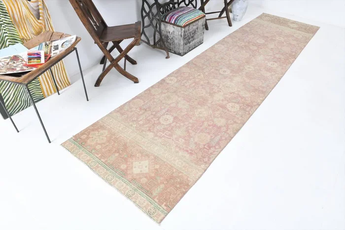 3′ x 12′ Pink Vintage Persian Rug – 4776