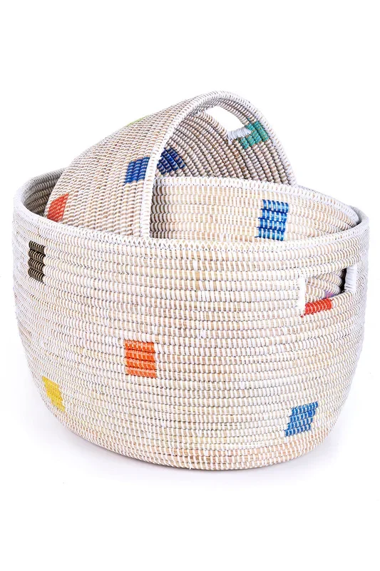 “Prismatic Pixels” Nesting Baskets (Set of Three)
