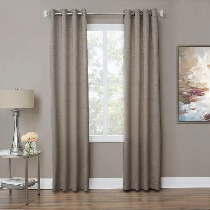 AICO by Michael Amini – Aspen 50×84 Grommet Top Panel Weighted Corners in Taupe – BDR-GT5084-ASPN-TUP