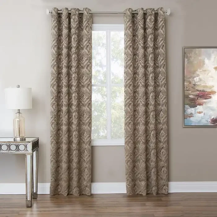 AICO by Michael Amini – Batavia 50×84 Grommet Top Panel Weighted Corners in Maple – BDR-GT5084-BTVA-MPL
