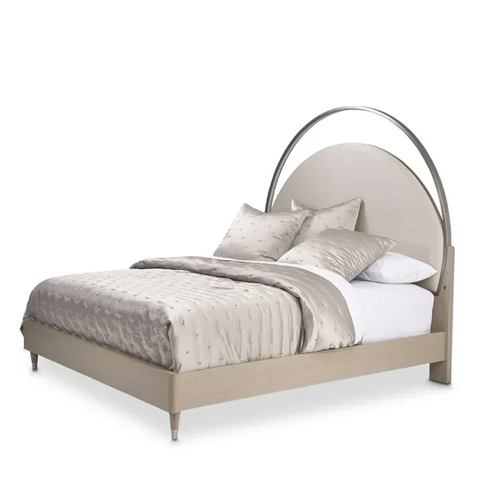 AICO by Michael Amini – Eclipse Queen Upholstered Bed with LED Lights – Moonlight – KI-ECLPQN-135