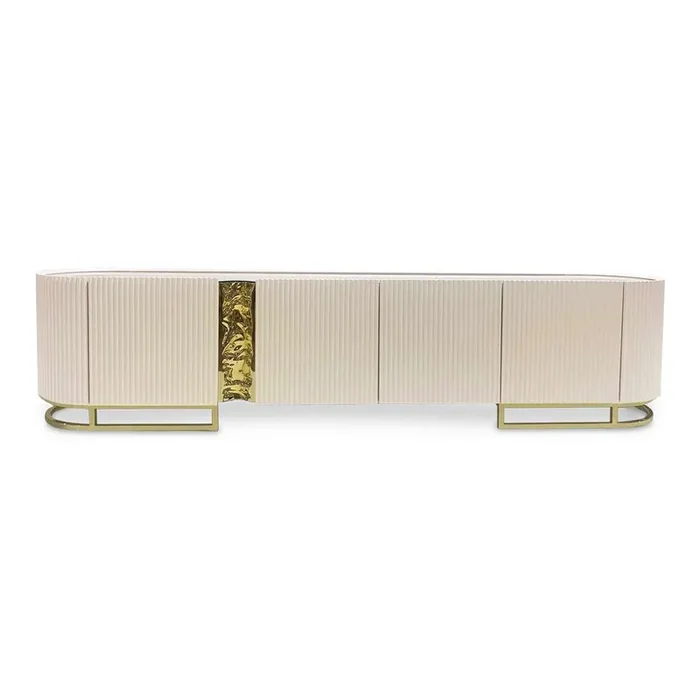 AICO by Michael Amini – Lisbon Media Cabinet – Silken Matte Cream – LFR-LSBN081-140