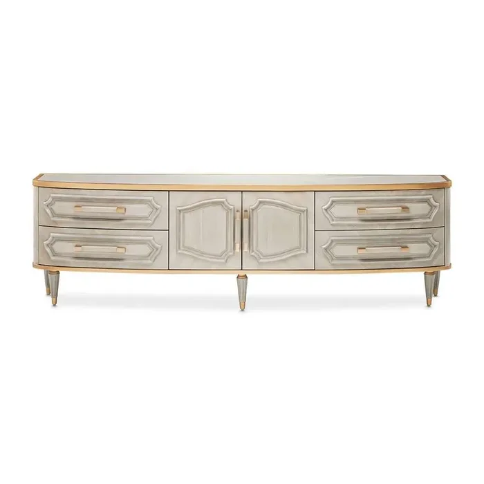 AICO by Michael Amini – St. Charles Media Cabinet – Dove Gray – 9088081-803