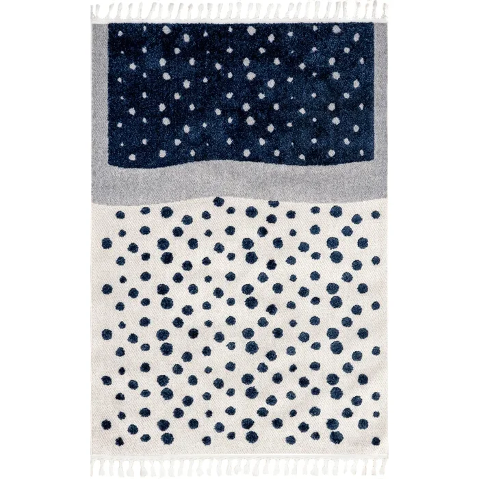 Alena Starry Night High-Low Kids Tasseled Area Rug
