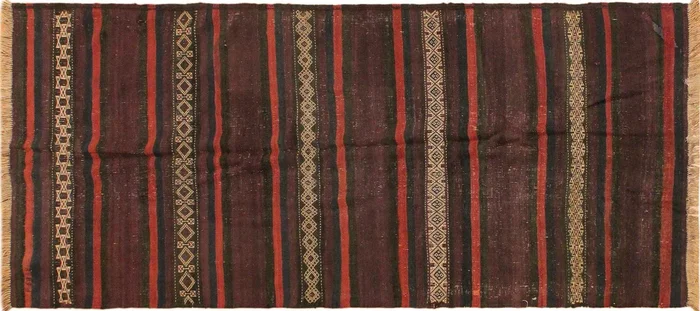 Authentic 1950 Vintage Antique Hand Woven Kilim Runner