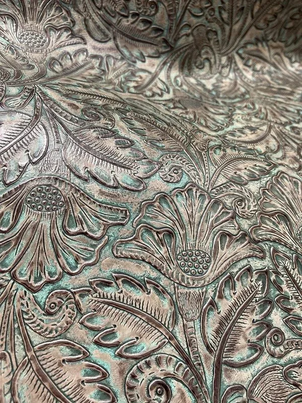 Autumn Turquoise Embossed Leather