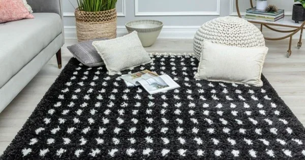 Bennett Bevar BT15A Secret Moment Dots Modern Black Area Rug, 5