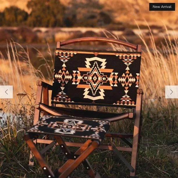 Black Rock Southwestern Folding Chair & Stool