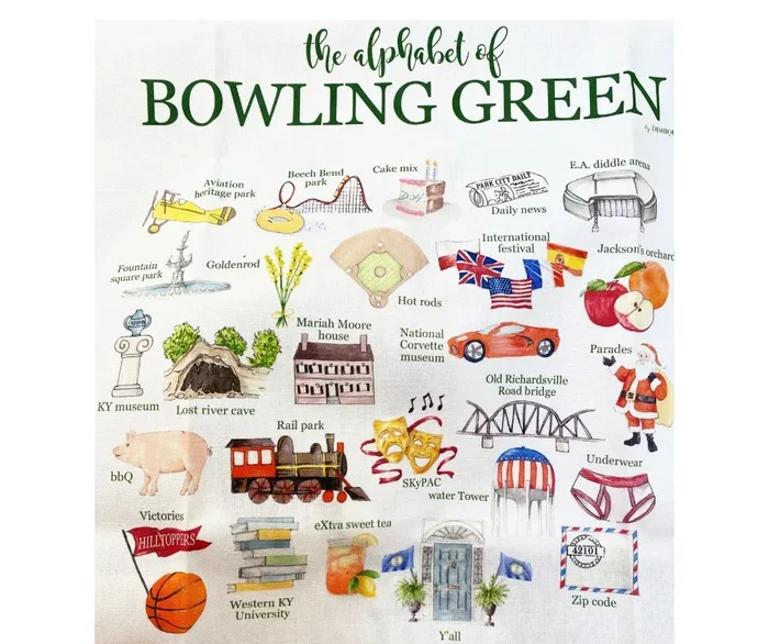 Bowling Green, KY Alphabet Handtowel