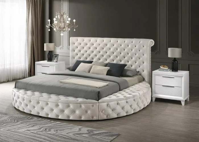Brigette Ivory Velvet Storage Bed