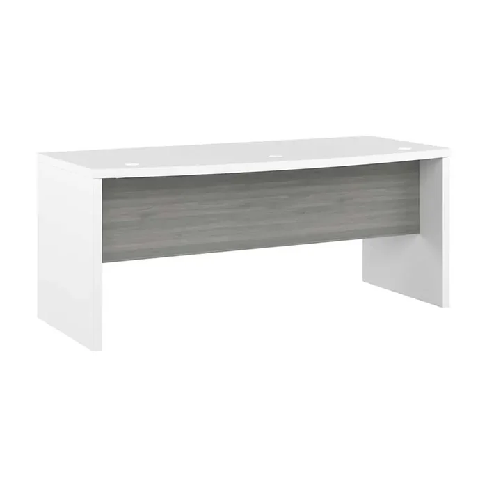 Bush Business Furniture – Echo 72W Bow Front Desk in Pure White and Modern Gray – KI60509-03