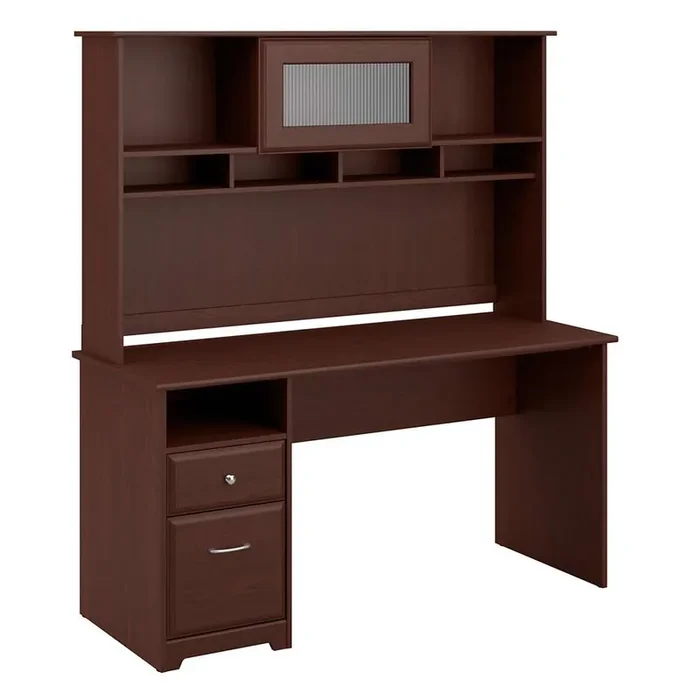 Bush Furniture – Cabot 60W Computer Desk with Hutch and Drawers in Harvest Cherry – CAB042HVC