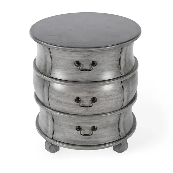 Butler Specialty Company – Heritage – Archer 20 in. W Round Wood 1 Drawer Burl Side Table, Light Brown – 341443