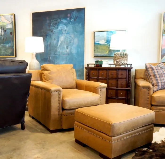 Butter Crunch Lux Leather Chair & Ottoman