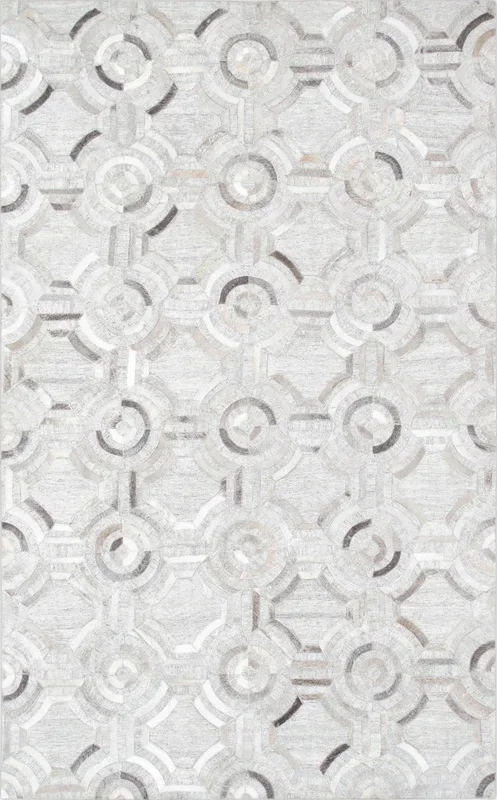 Canvello Modern Hand-Loomed Cowhide Sari Silk Area Rug- 9′ X 12′