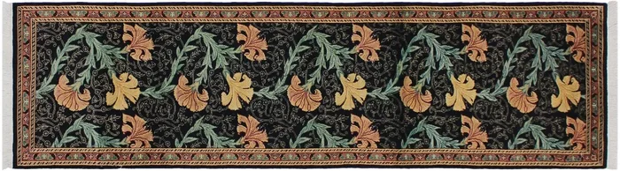 Carnation Heritage Pansy Black/Pink Wool Runner – 2’8” x 10’1”