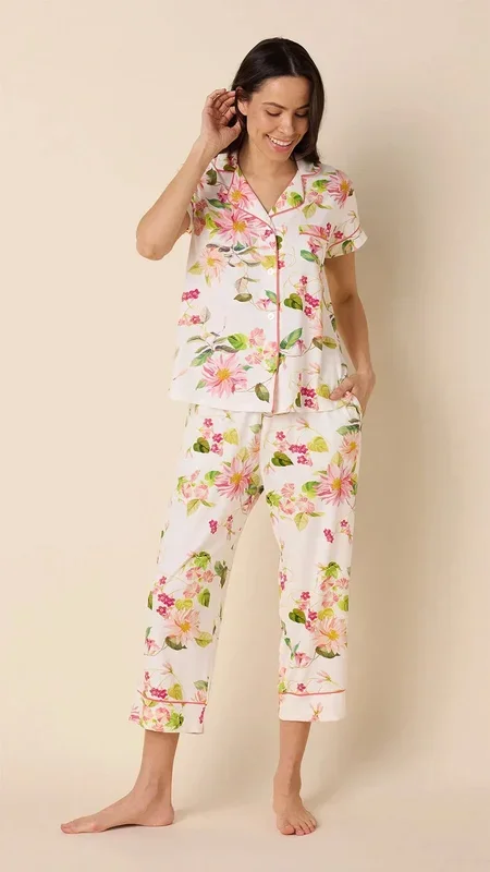 Carolina Pima Knit Capri Pajama Set (2 Piece)-Medium