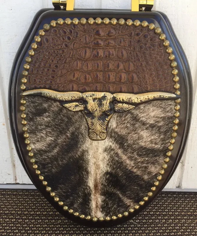 Cattlemans Leather Deco Toilet Seat