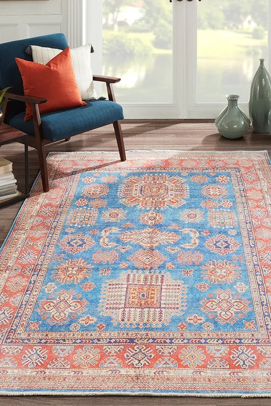 Chandler CHN-03 Blue Cotton Printed Area Rug