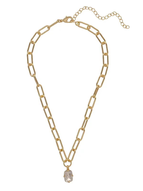 Crystal Pendant Chain Link Necklace