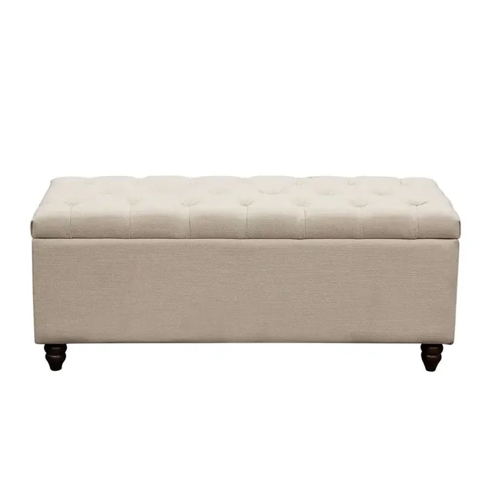 Diamond Sofa – Park Ave Tufted Lift-Top Storage Trunk – Desert Sand Linen – PARKAVETRSD