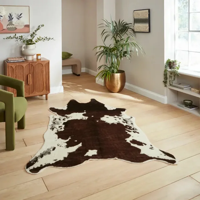 Faux Print Cow Brown/White