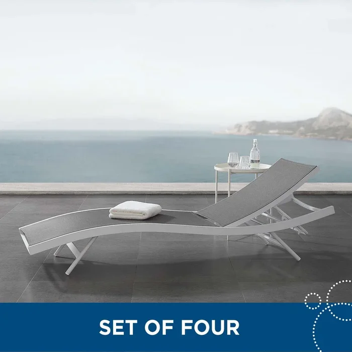 Glimpse Outdoor Patio Mesh Chaise Lounge Set of 4 by Modway