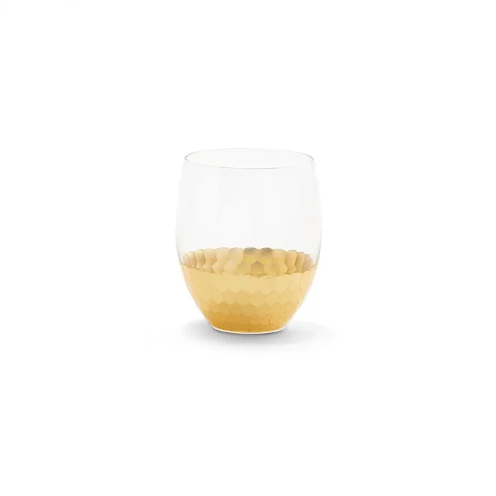Gold Faceted Stemless Glass
