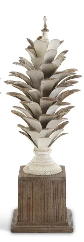Gold Whitewashed Pinecone finial