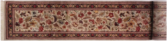 Gulberg Heritage Hania Taupe/Black Wool Runner – 2’8” x 16’5”