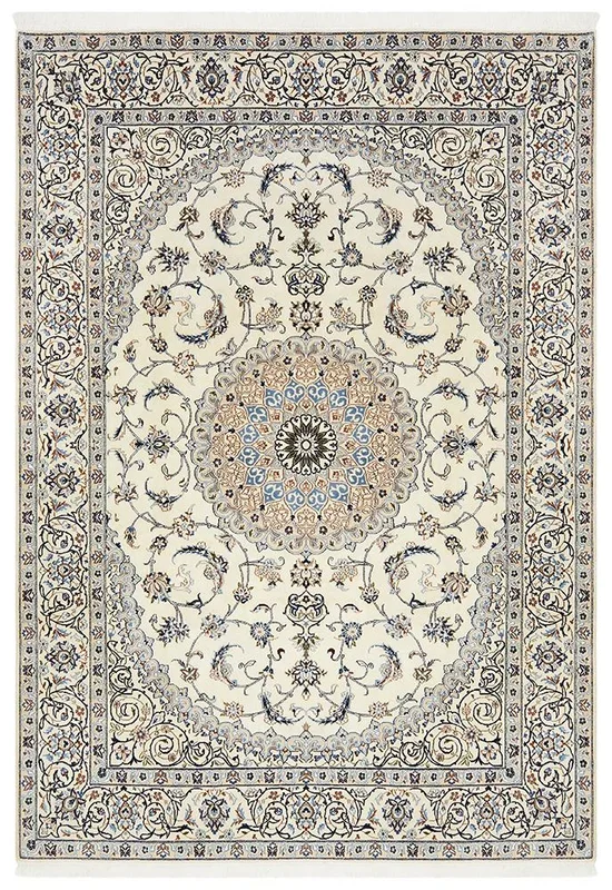 HAND KNOTED Ivory PERSIAN NAEIN RUG