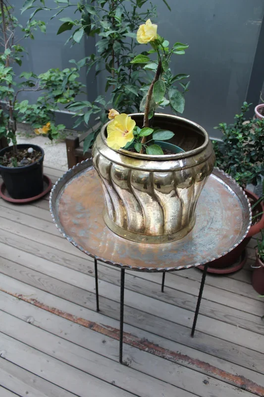 Handmade Round Brass Planter