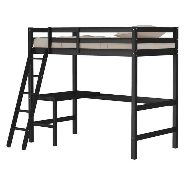 Hillsdale Kids and Teen – Caspian Wood Twin Loft Bed, Black – 2883-320MY