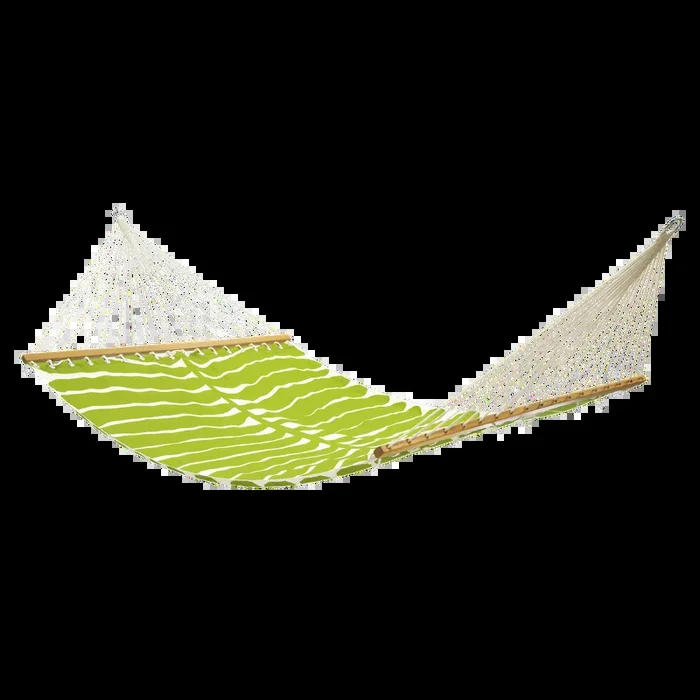 Hilo – Green Tropical Leaf Recycled Polyester Hammock for Patio – (55″ x 82″)
