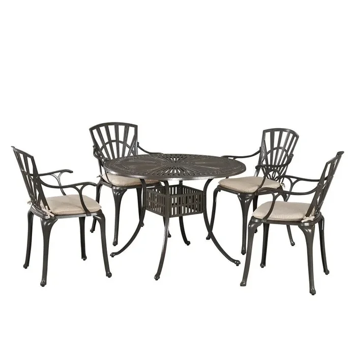 Homestyles Furniture – Grenada Taupe 5 Piece Dining Set with Cushions – 6661-308C