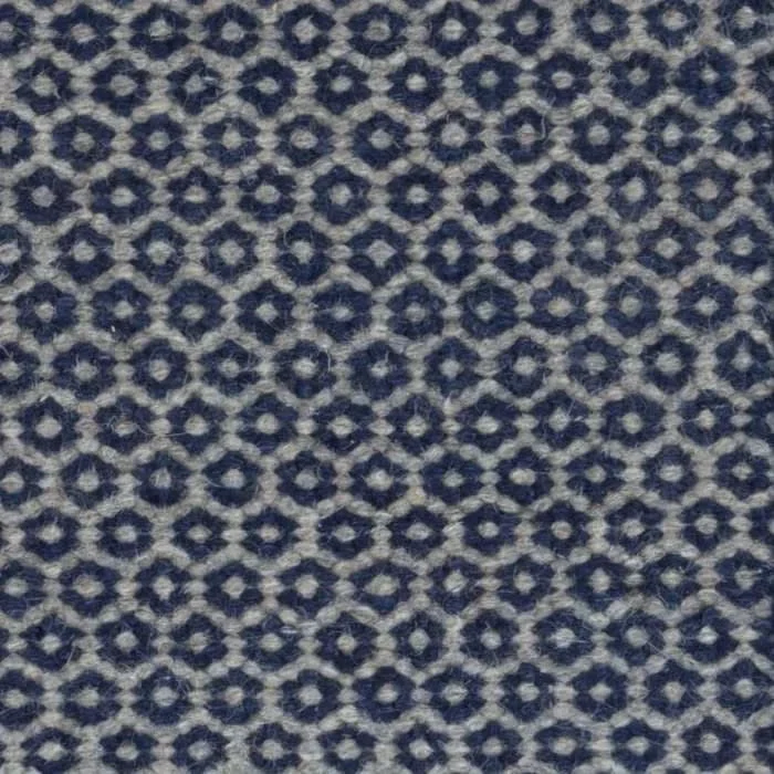 Honeycomb Handwoven Wool Custom Rug Swatch | Indigo/Grey