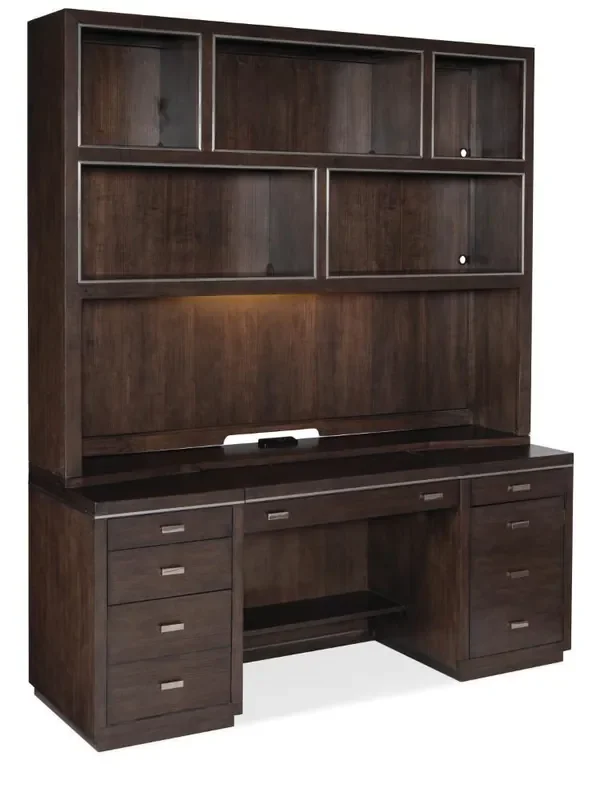 Hooker Furniture – Work Your Way House Blend Computer Credenza and Hutch – 5892-10464-85_10467-85