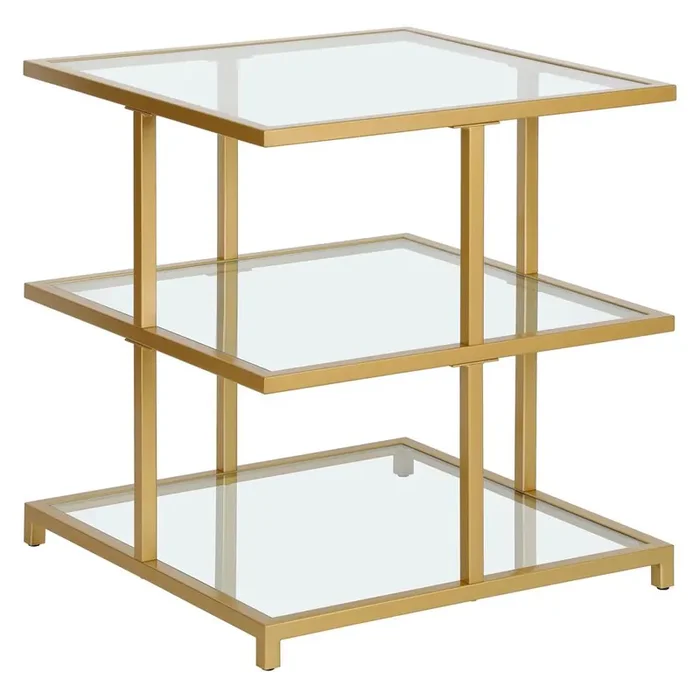 Hudson & Canal – Greenwich 22in Wide Square Side Table in Brass – ST1615