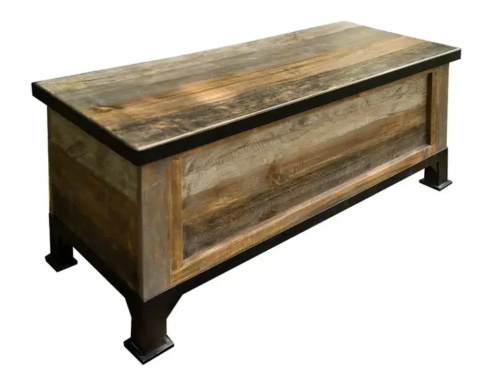 IFD – Antique Gray Bedroom Storage Trunk – IFD9771TRK