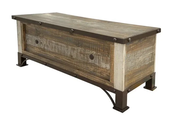 IFD – Antique Multicolor Bedroom Storage Trunk – IFD966TRNK