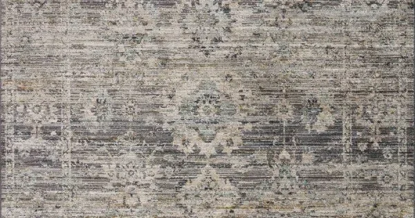 Jean Stoffer x Loloi Katherine Graphite / Jade KES-05 9 ft. 6 in. X 9 ft. 6 in. Round Rug