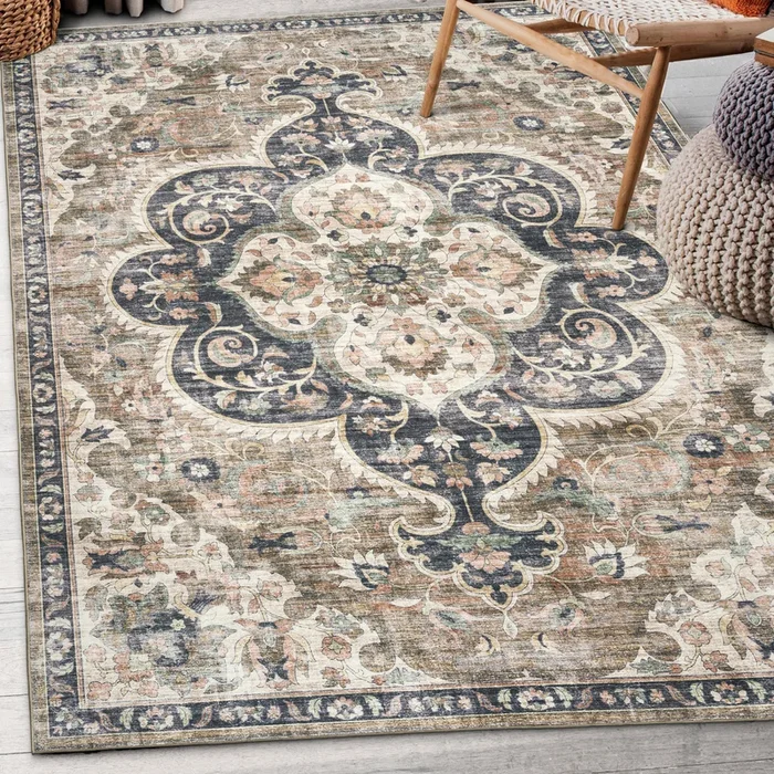 Joy Boho – Brown Beige Ivory – VN-BO-M-BR – ReaLife Machine Washable Rug