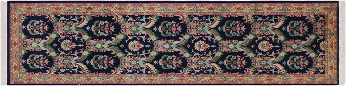 Kashan Heritage Freida Blue/Gold Wool Runner – 2’7” x 10’2”