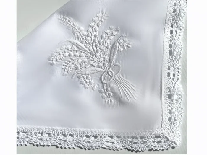 Lily of the Valley Embroidered Hankerchief