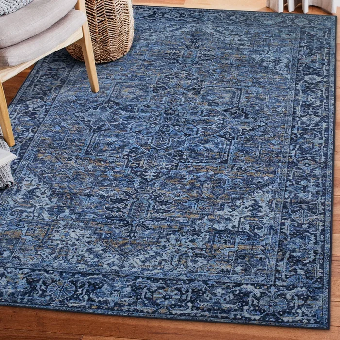 Lyle Vintage – Blue – VIN-DIST-TRAD-BL – ReaLife Machine Washable Rug