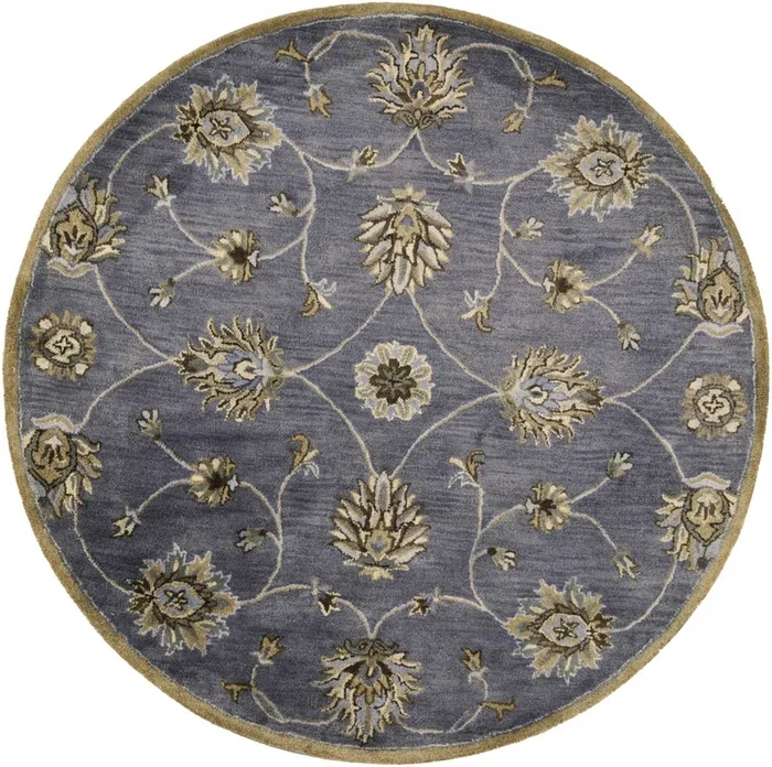 Midnight Blue Hand Tufted Traditional Area Rug
