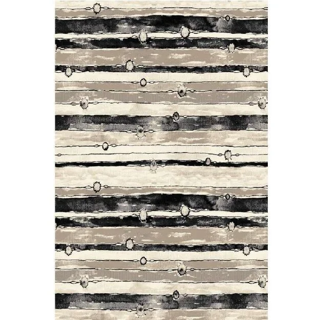 Neutral Striped Brown Rug