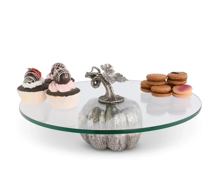 Pewter Pumpkin Dessert Stand