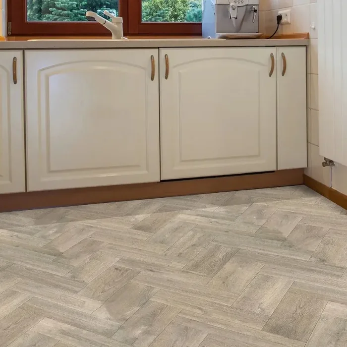 Pre-Cut Vinyl Herringbone Effect